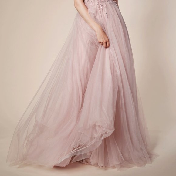 V-Neck Sequined Bodice A-Line Prom Dress ALA0391 - Picture 5 of 5